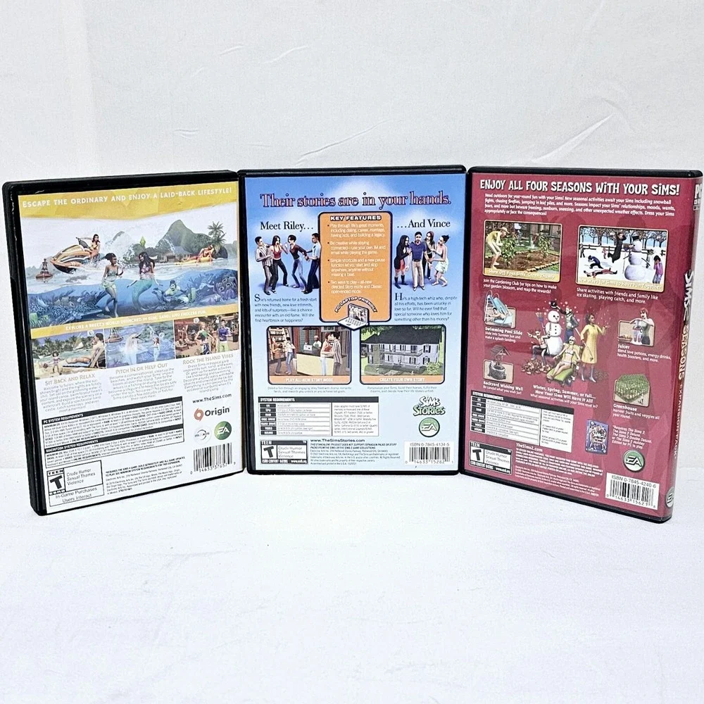 The Sims 2007 Life Stories,The Sims 2 Seasons Expansion & Sims 4 Island Living